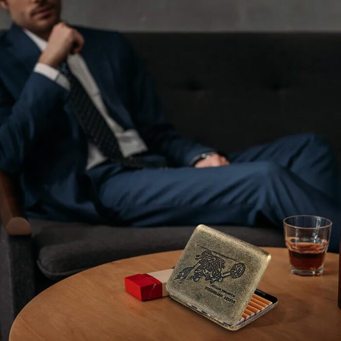 Металеве тютюнотримач для 20 сигарет, золотий, Ritter