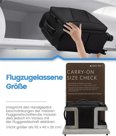 LOVEVOOK Рюкзак ручної поклажі 30-40L, розширюваний, для ноутбука 17 дюймів, чорний, антикрадійний, для подорожей