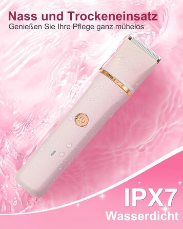 Електричний жіночий тример 3-в-1 для тіла та обличчя, водонепроникний, рожевий