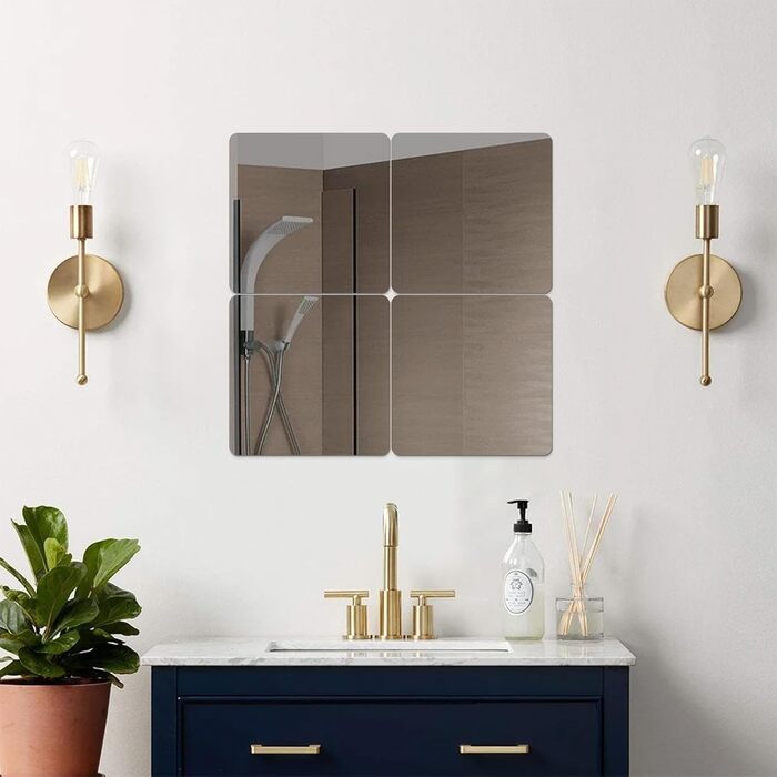 Дзеркала самоклеючі, 30 x 40 см, 6 шт. - гнучкі акрилові дзеркала для стін та шаф