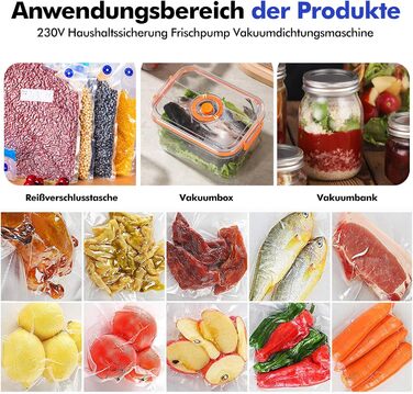 Вакуумний пакувальник для продуктів харчування 30 см, комплект з 5 пакетами, чорний