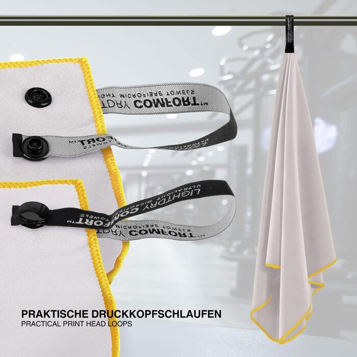 Спортивна рушник з мікрофібри для подорожей та спорту - швидковисихаючий, легкий та антибактеріальний (120 x 50 см, Бежевий)