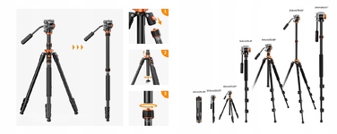 Відеоштатив K&F Concept K234A7 з гідравлічною головкою FH-03