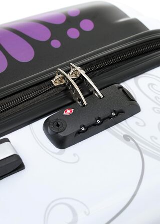 Набір валіз BEIBYE Butterfly 2060 з TSA-замком, 4 штуки: міцні жорсткі валізи на колесах, ручна поклажа та б'юті-кейс (XL-75 см)