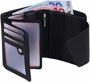 LEAS Ladies' Exchange in portrait format with RFID protection, genuine leather, black Ladies' Collection