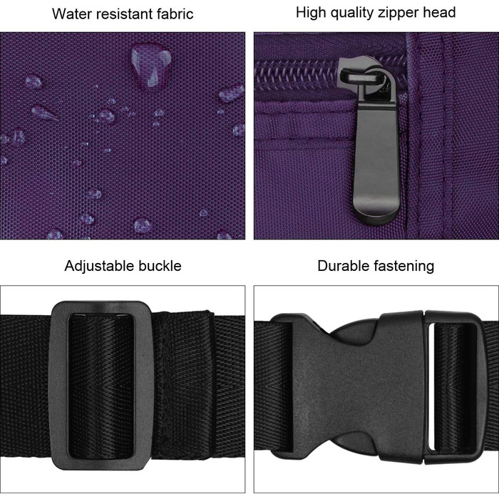 RYACO поясна сумка на пояс для жінок та чоловіків, стильна сумка для телефону, сумка для подорожей, походів, водонепроникна сумка на пояс для бігу, подорожей, спорту та активного відпочинку (фіолетовий)