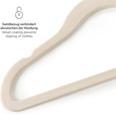 50 шт. дитячі вішалки для одягу Laleni з оксамитовим покриттям - обертаються на 360° - неслизькі, білі, слонова кістка