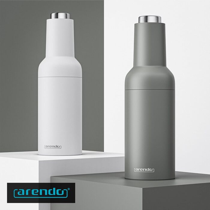 Arendo - Electric Salt and Pepper Grinder Set - 2 Piece - One-Handed Operation - Grinds Automatically When Tipped - Salt and Pepper Dispenser - Spice Grinder with Ceramic Grinding Mechanism - Grind Settings Infinitely Adjustable