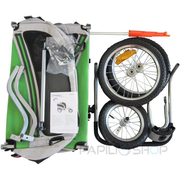 Причіп для собак Papilioshop Argo - зелений (камуфляжний) для собак S, M, L