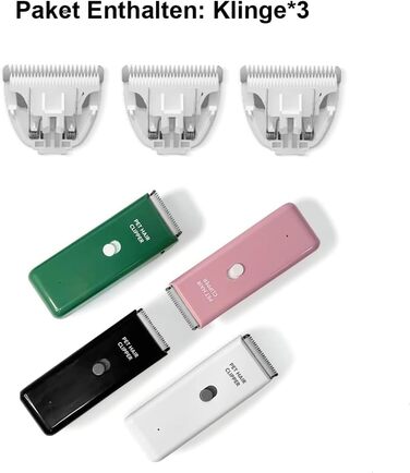 Професійна машинка для стрижки собак та котів, тиха, з керамічним лезом, електрична, водонепроникна (IPX7), зелена (набір лез, стандарт)
