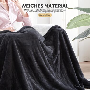 Електрична ковдра Warmrest 130x180 см, фланель-шерпа, 6 температурних режимів, таймер, захист від перегріву, пральна машина