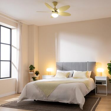 Стельовий вентилятор Cecotec EnergySilence Aero 4260 Full SunLight 40W з LED підсвіткою, пультом, таймером, 6 швидкостей, 5 лопатей