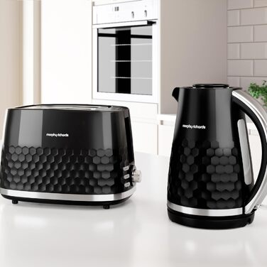 Електричний чайник Morphy Richards Hive, 1.5 л, чорний, з фільтром від накипу, 3 kW