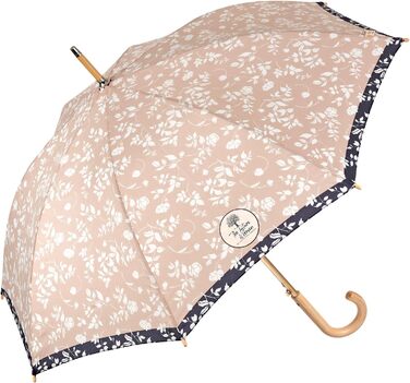 Perletti Green Eco Women's Umbrella - Large Automatic Rain Umbrella with Recycled Materials & Floral Design (102cm Diameter)