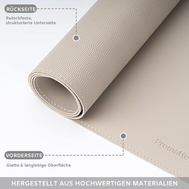 Офісний килимок для столу XXL з екошкіри Steingrau 80x40 см: Нековзний, водостійкий, для офісу та дому