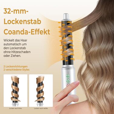 OKWRAP Airstyler Hair Styler Set 7 в 1: Фен, плойка, щітка для волосся, іонізація, 110000 об/хв, тиха робота
