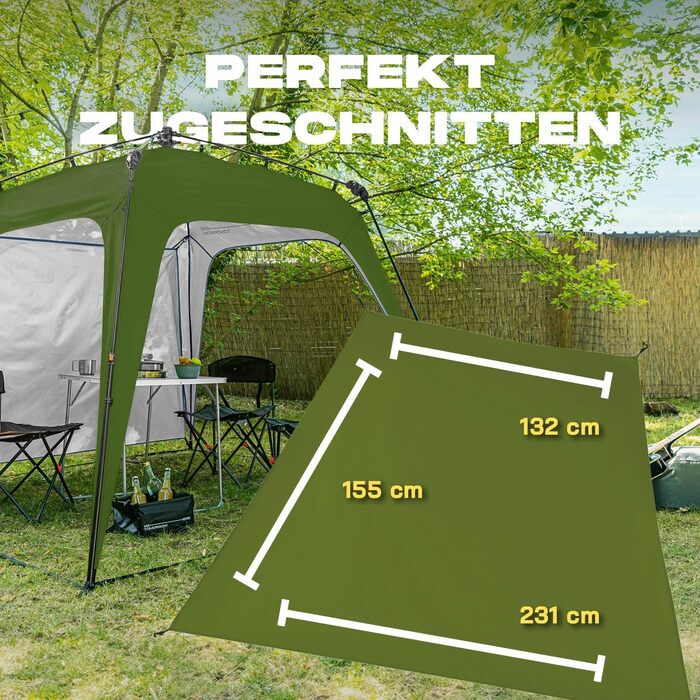 Lumaland Outdoor 2.5 x 2.5m | Waterproof & UV Protection | Garden Tent incl. 1 Side Panel & Bag & Pegs | Robust Camping & Party Tent | Pop Up Tent Setup in 2 Minutes [] (Side Wall, Dark Green)