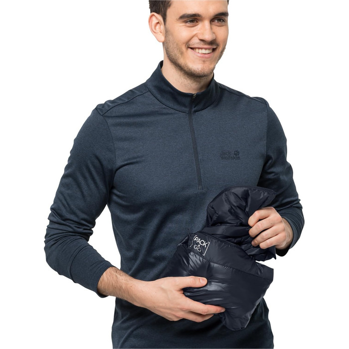 Жилет чоловічий Jack Wolfskin Pack & Go Weste, колір нічний блакитний (S)