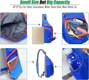 Водонепроникний рюкзак-слінг з нейлону з нагрудною кишенею для чоловіків та жінок, Gisdanchz, 36*18*9 см, в клітинку, зелений