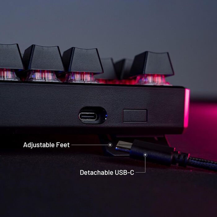 Механічна клавіатура TECWARE Phantom+ 87 клавіш RGB (Чорна) з перемикачами Wraith Red (лінійні, 45g)