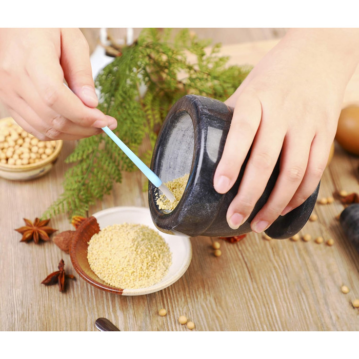 Набір для спецій Mörser und Stößel: мармуровий ступка та товкачок, 11 см, білий, включає силіконовий килимок, щітку, ложку з нержавіючої сталі