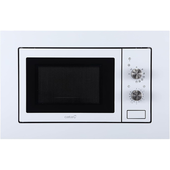 Вбудована мікрохвильова піч CATA MMA 20 WH 20L з грилем, таймером та нержавіючою сталею, 9 функцій, Ø24,5 см, білий колір