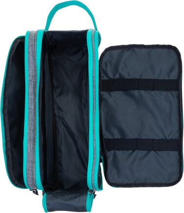 Туалетна сумка-органайзер для подорожей Elephant: велика, водонепроникна, сіро-бірюзова