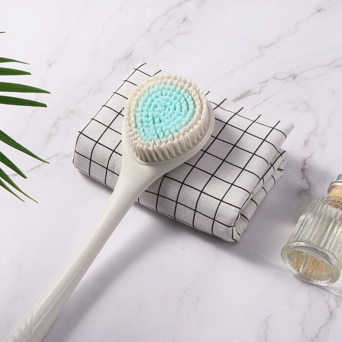 Щітка для душу Brencco з довгим руків'ям, для чищення спини та тіла, антиковзка, для догляду за шкірою