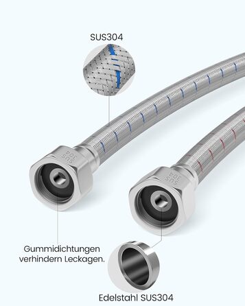 Кухонний змішувач Dayone з висувним виливом, нержавіюча сталь SUS304, високий тиск, для кухні, мікшер, 2 функції, поворотний на 360°, кухонний змішувач (з підключенням до шлангу)