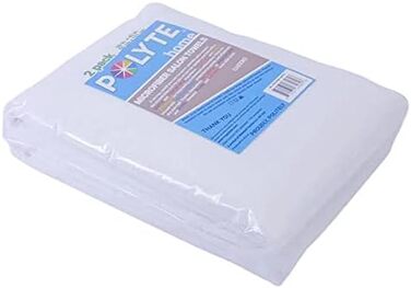 Рушники професійні для перукарів Polyte - мікрофібра, швидковисихаючі, безворсові, 50x101 см, 2 шт. (білі)