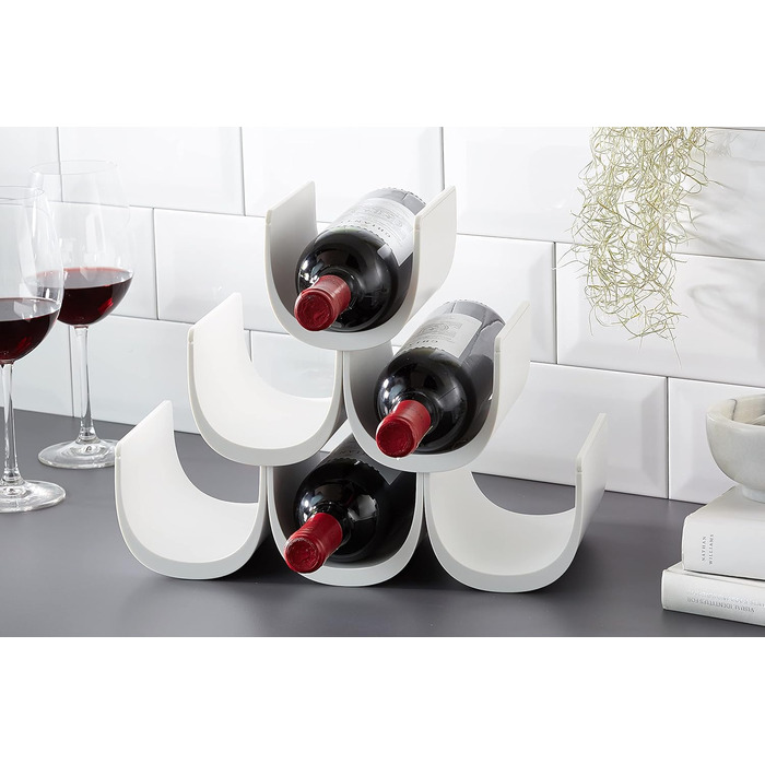 Alessi Noè | GIA13 B - Modular Bottle Rack Design, Thermoplastic Resin, 15.5 x 10 x 11.5 cm (White)