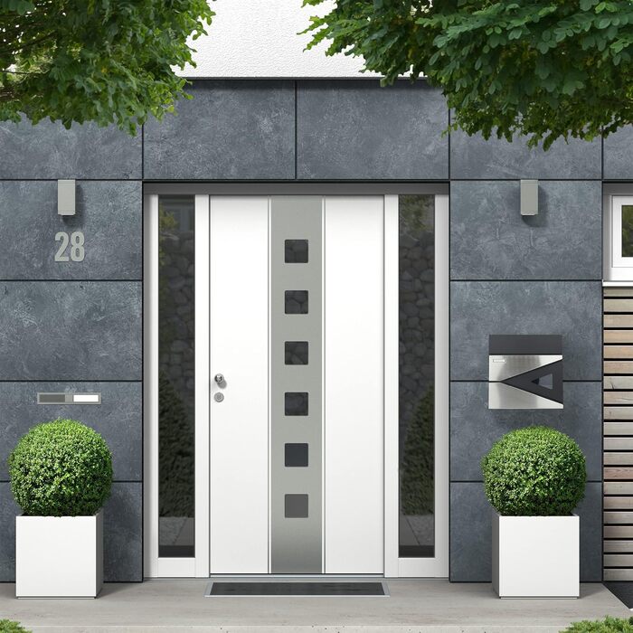 Поштова скринька Relaxdays HBT 37x37x11 см, сталь, чорний/срібний, з оглядовим вікном та замком