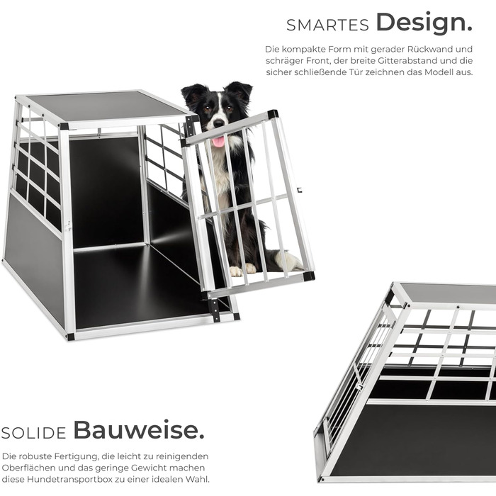 Транспортна переноска для собак tectake® XL - переноска для авто та дому, алюміній, для 2 собак, 97 x 90 x 69,5 см