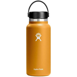 HYDRO FLASK - 1180ml (40oz) Water Bottle - Insulated Stainless Steel Water Bottle - Sports Bottle with Leak-Proof Flex Cap Lid & Strap - Dishwasher Safe Thermos Bottle - Wide Mouth Opening - (Flex Lid, Fossil)