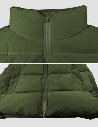 Жіноча зимова коротка пуховик Wete Легка тепла куртка з рукавами-крилами та кишенями, чорний (XXL, Армійний зелений)