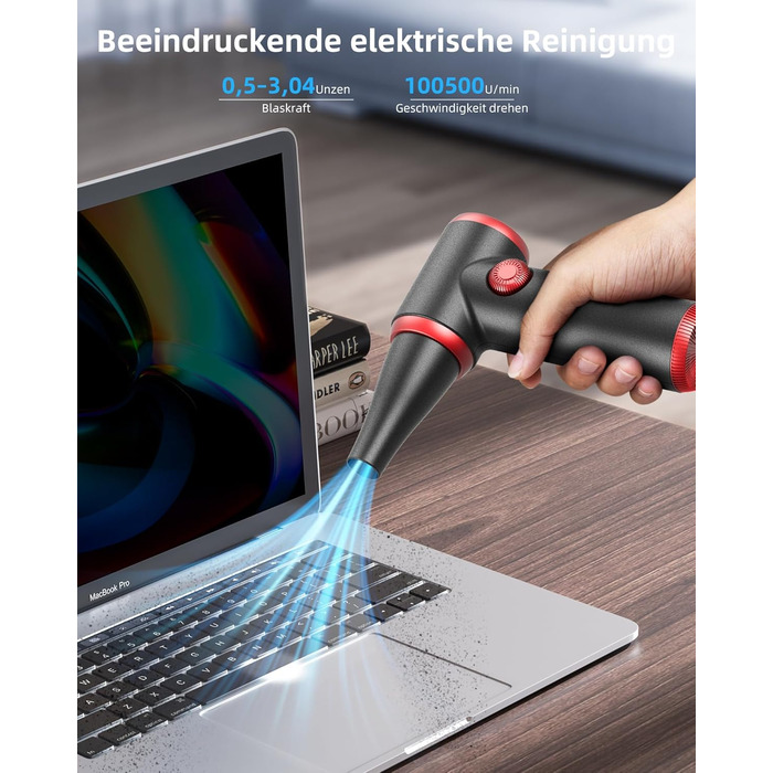 Електричний повітряний пилосос Koonie, набір для чищення CD09, з LED-підсвічуванням, для ноутбуків та ПК