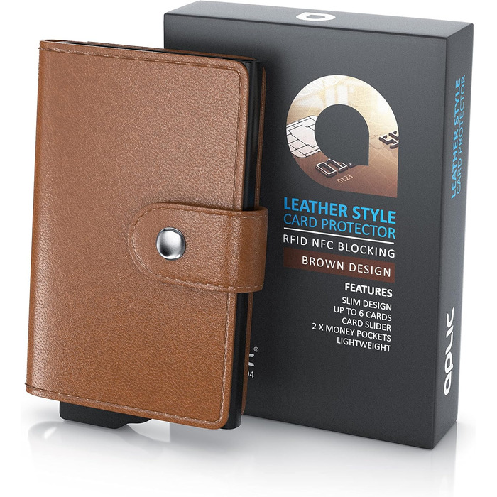 RFID-захисний картхолдер CSL - алюмінієвий картхолдер для 6 карт - чорний (Тип 3)