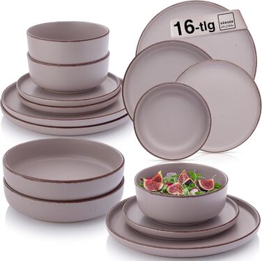 Набір керамічних мисок Sänger 4 шт., миски для мюслі на 4 персони, фіолетові миски 700 мл, стійкі до подряпин, мікрохвильовки та посудомийної машини