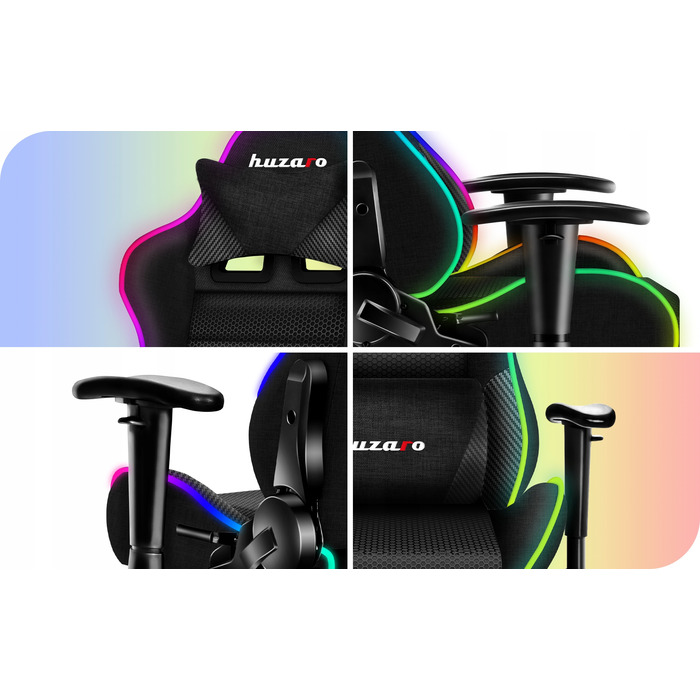 Ігрове крісло Huzaro Ranger 6.0 RGB, сітка, чорне