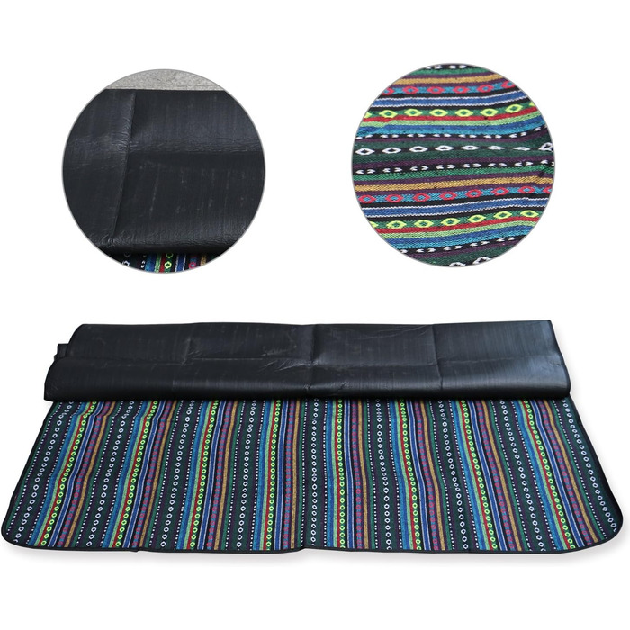 Плед для пікніка Extsud, 200x200 см, вологостійкий, з ручкою для перенесення, плед для кемпінгу та пляжу