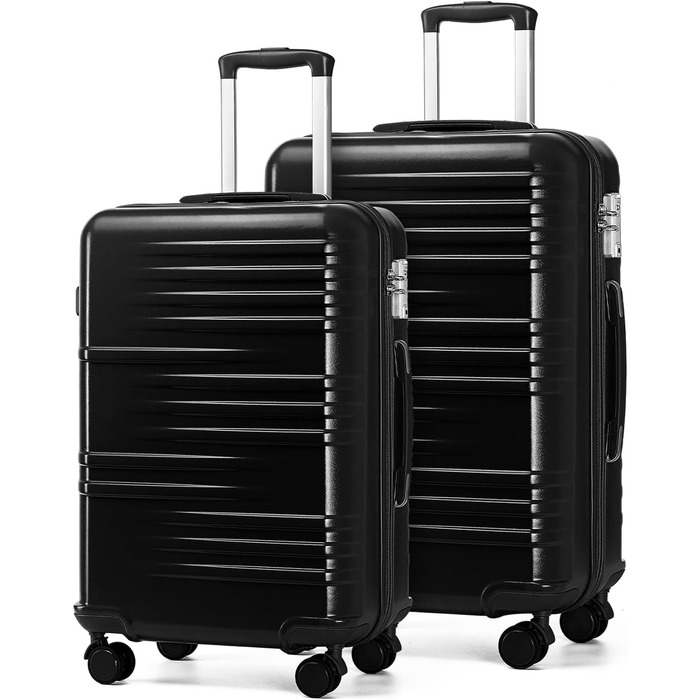 Чемодан ручної опішки British Traveller, середній, 64*43*26.5 см, з TSA-замком, ABS+PC, 24'+28' (Чорний)