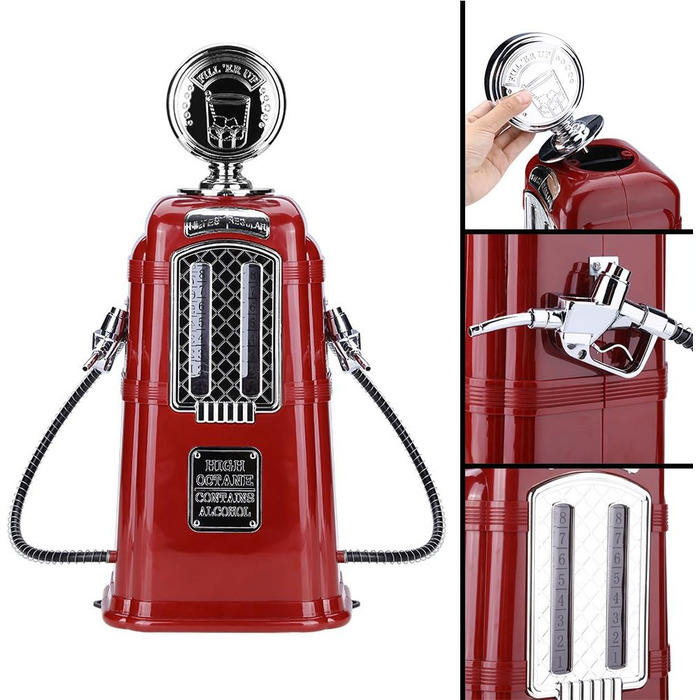 VBESTLIFE Double Guns Wine Beverage Pump, 1000cc Alcohol Beer Dispenser for Bars, Hotels, Tea Houses, KTV, Family, etc. (Red)
