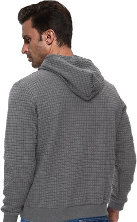 Чоловічий худі Tanozer Baic Weathirt з довгим рукавом у клітинку, сірий (M)