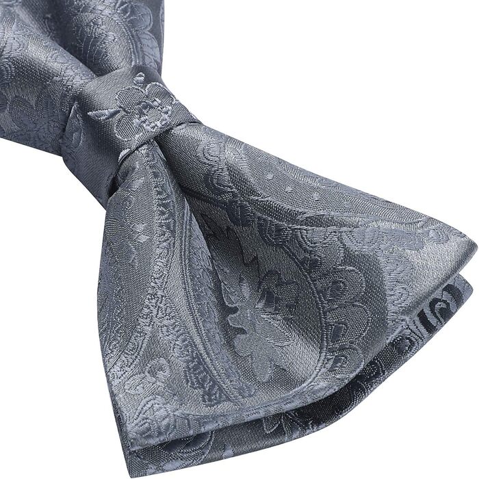 HISDERN Комплект краватки, нагрудного хустинки та запонок для чоловіків з візерунком павазь, з гачком, регульована, вже зав'язана, для весілля, свят, Різдва, Хелловіну, колір A2-Anthrazit