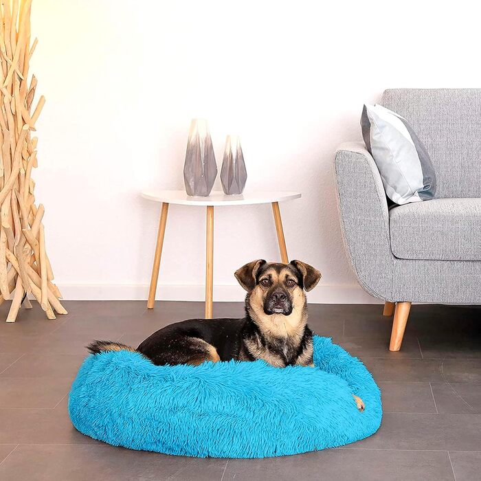 Лежанка для собак та котів Yuma Spazio, 50x70 см, тюрквіс (стійка до укусів, міцна, знімне покриття)