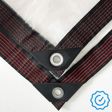 2x5m Waterproof Transparent Tarp with Grommets, Transparent Tarp for Outdoors, Tent Transparent Tarps Garden, Tent Tarp Cover, Weatherproof Tarp for Folding