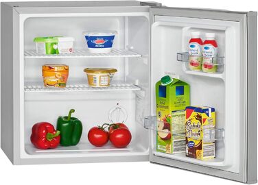 Міні-холодильник Bomann® 42 літри | Холодильник для напоїв для офісу, кемпінгу та геймінгу | Тихий, 39 дБ | Мінібар з можливістю зміни напрямку відкривання дверцят | 51x45x45 см | KB 7346 inox