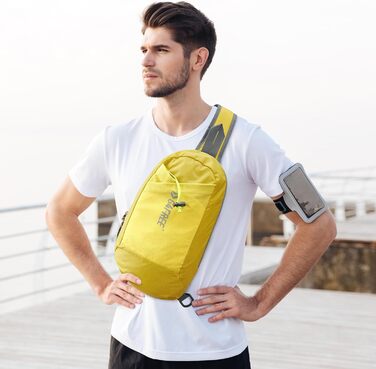 Жовта сумка G4Free на плече, RFID-захистом, кросбоді-рюкзак з передньою кишенею, для походів, щоденний рюкзак, нагрудна кишеня для жінок та чоловіків