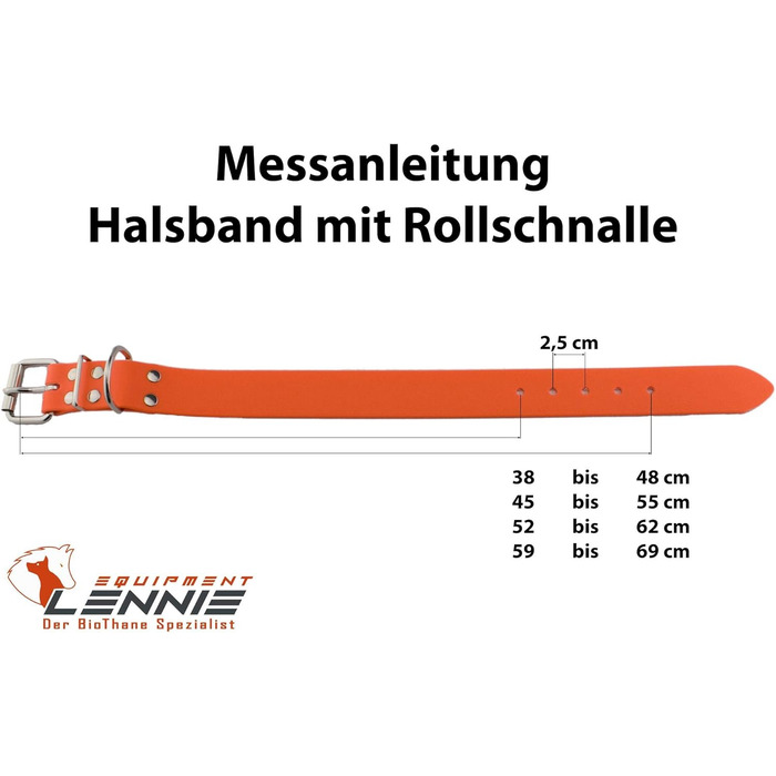 Нашийник для собак Lennie 25 мм з біотана з подвійною застібкою, персоналізований з ім'ям/номером телефону, стійкий до бруду та води (38 мм)