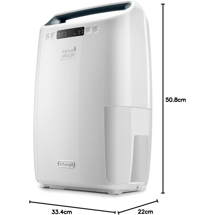 Зволожувач повітря De'Longhi AriaDry DEXD216RF з фільтрацією та функцією осушення, 16 л/день, R290, чорний